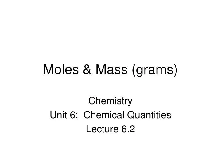 moles mass grams