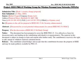 Project: IEEE P802.15 Working Group for Wireless Personal Area Networks (WPANs)