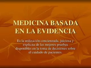 PPT - MEDICINA BASADA EN LA EVIDENCIA SISTEMA PICO PowerPoint ...