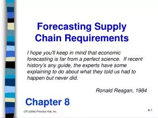 Forecasting Supply Chain Requirements