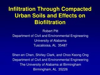 Infiltration Through Compacted Urban Soils and Effects on Biofiltration