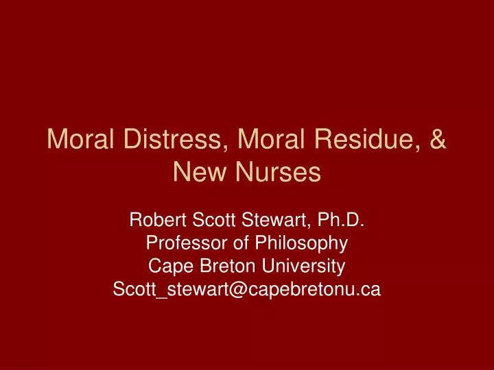 moral distress moral residue new nurses