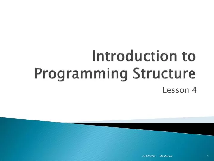introduction to programming structure