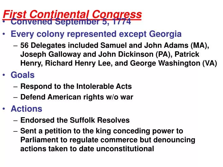 first continental congress