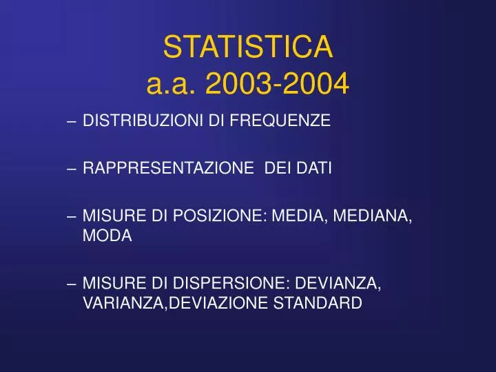 statistica a a 2003 2004