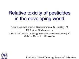 Relative toxicity of pesticides in the developing world