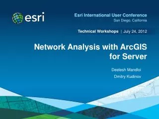 Network Analysis with ArcGIS for Server