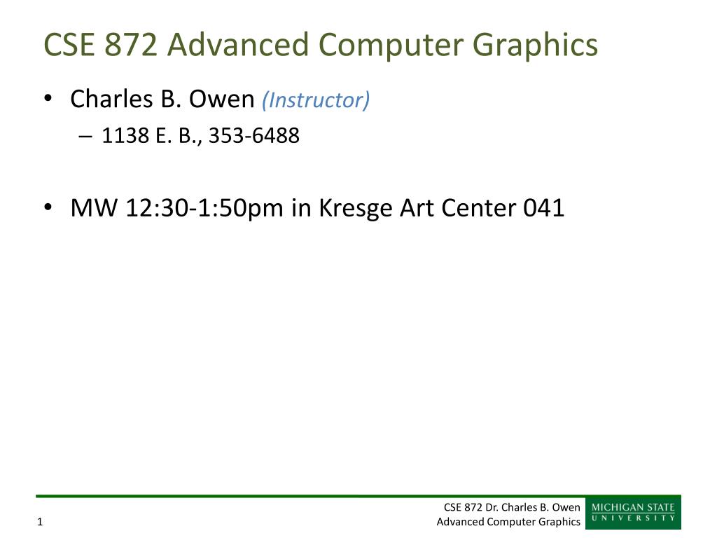 PPT - Advanced Techniques in Computer Graphics PowerPoint Presentation ...