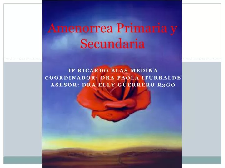 amenorrea primaria y secundaria