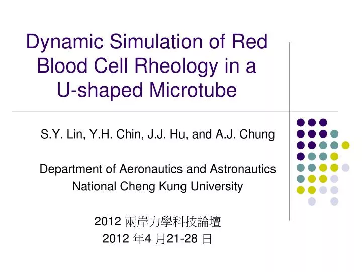 dynamic simulation of red blood cell rheology in a u shaped microtube