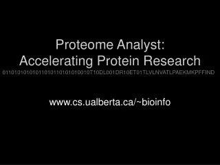 Proteome Analyst: Accelerating Protein Research