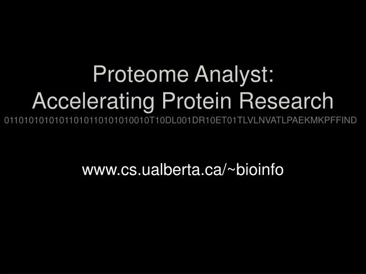proteome analyst accelerating protein research