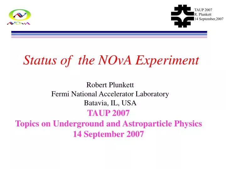 status of the nova experiment