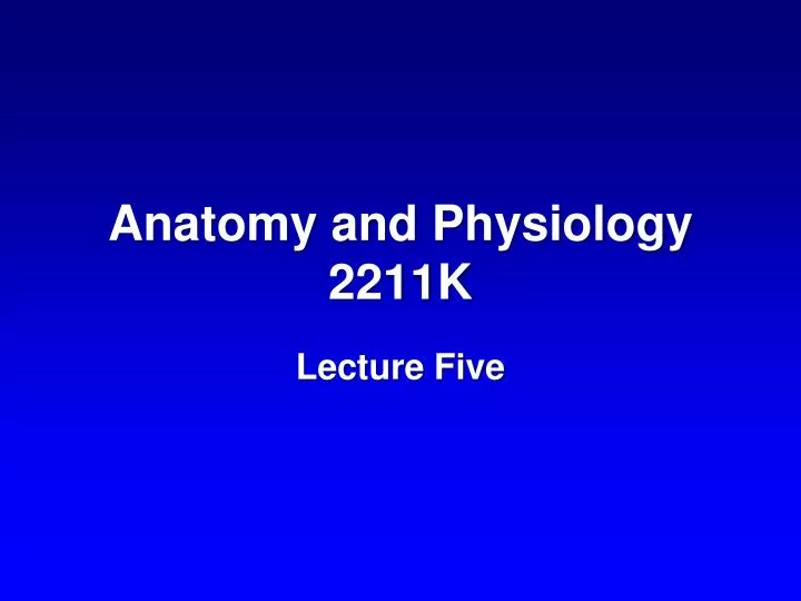 anatomy and physiology 2211k