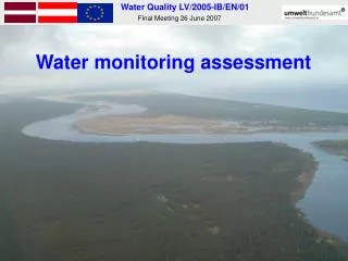 Water monitoring assessment