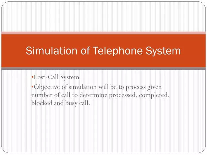 simulation of telephone system