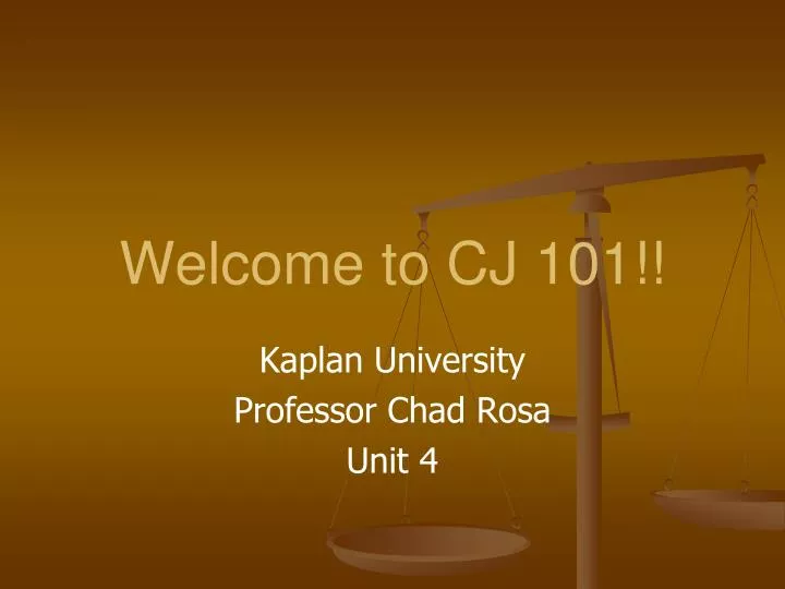 welcome to cj 101