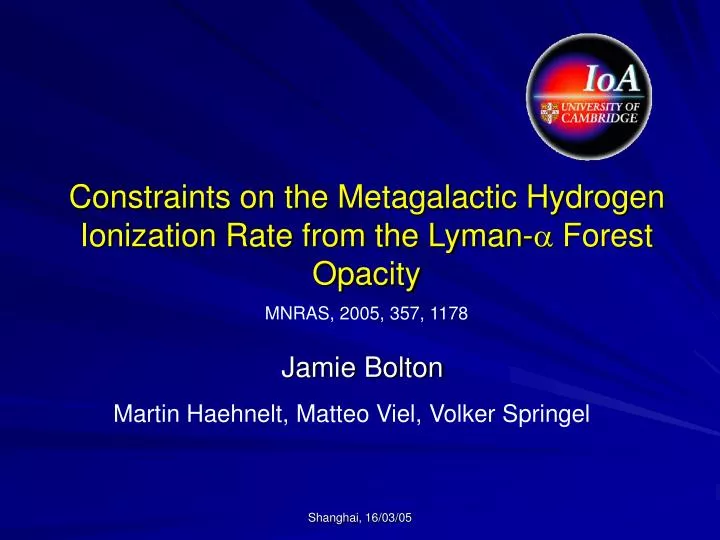 constraints on the metagalactic hydrogen ionization rate from the lyman a forest opacity