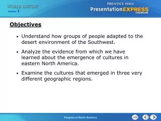 Understand how groups of people adapted to the desert environment of the Southwest.