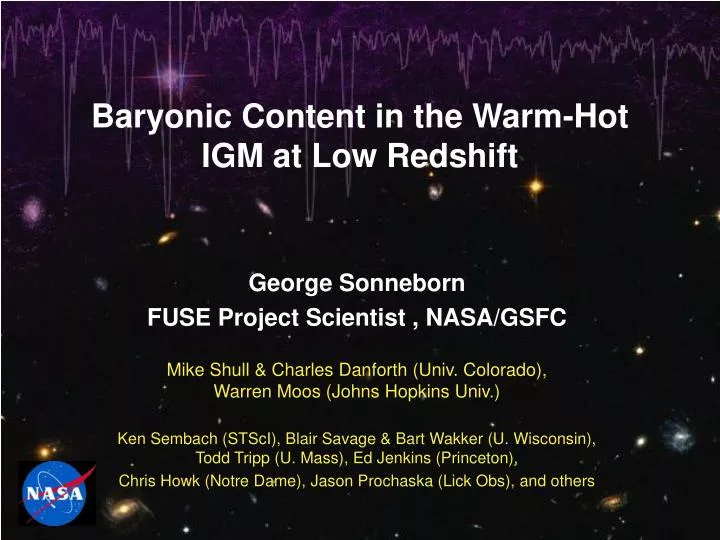 baryonic content in the warm hot igm at low redshift