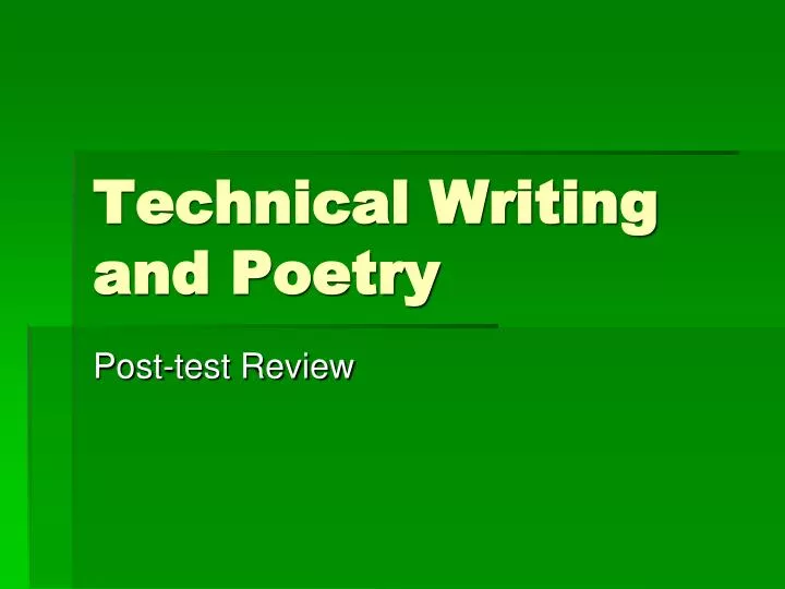 technical writing and poetry