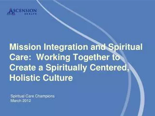 Spiritual Care Champions March 2012