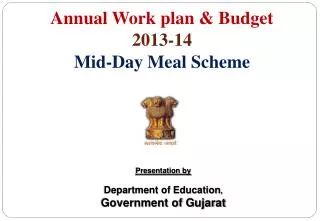 Annual Work plan &amp; Budget 2013-14 Mid-Day Meal Scheme