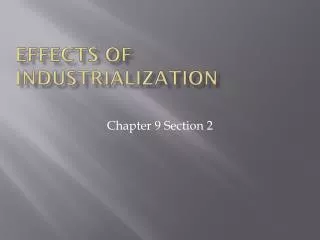 Effects of Industrialization