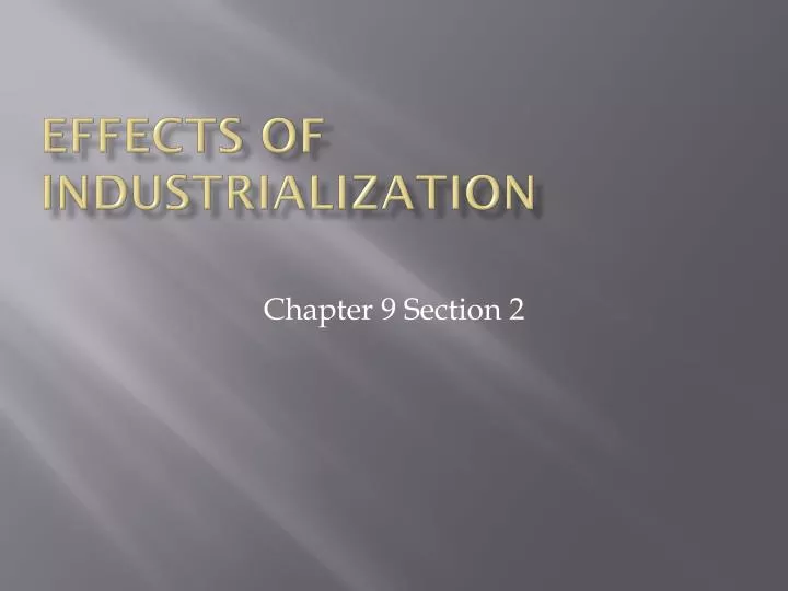 effects of industrialization