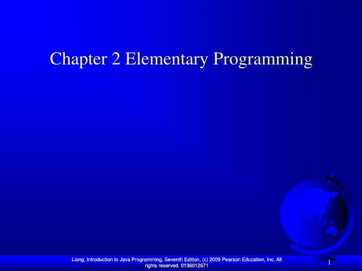 chapter 2 elementary programming