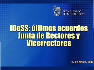 IDeSS: últimos acuerdos Junta de Rectores y Vicerrectores