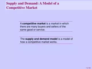 Supply and Demand: A Model of a Competitive Market
