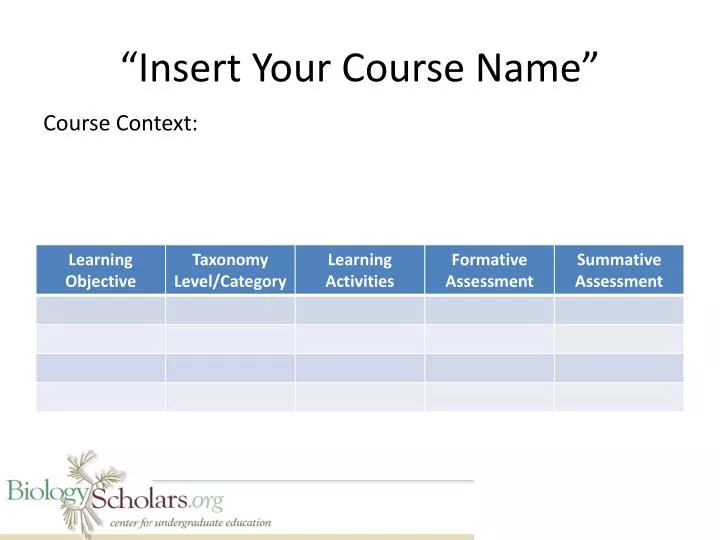 insert your course name