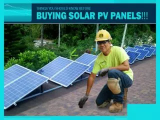 Things you should know before buying Solar PV panels