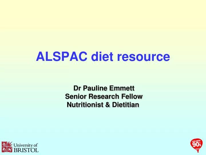 alspac diet resource