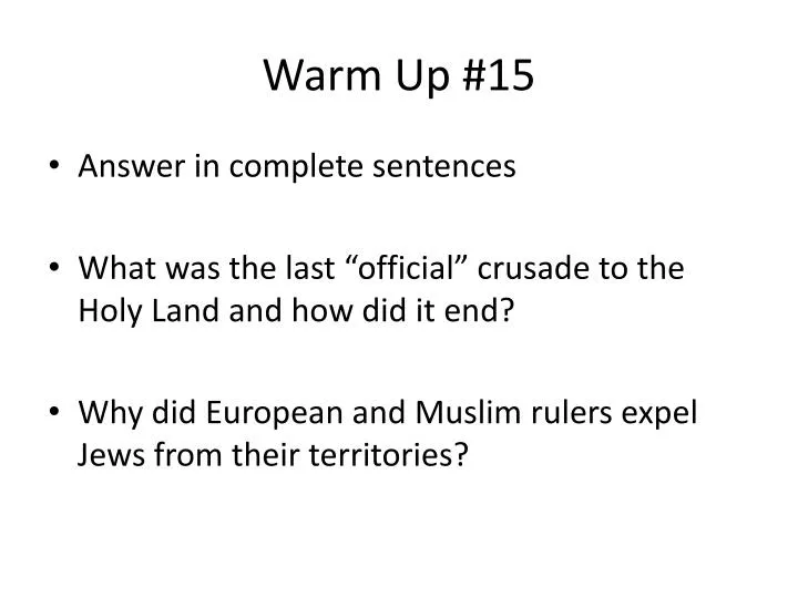 warm up 15