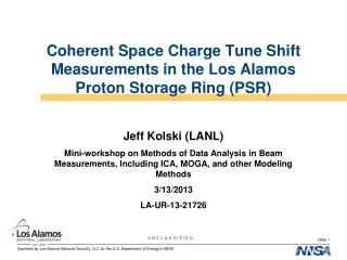 Coherent Space Charge Tune Shift Measurements in the Los Alamos Proton Storage Ring (PSR)