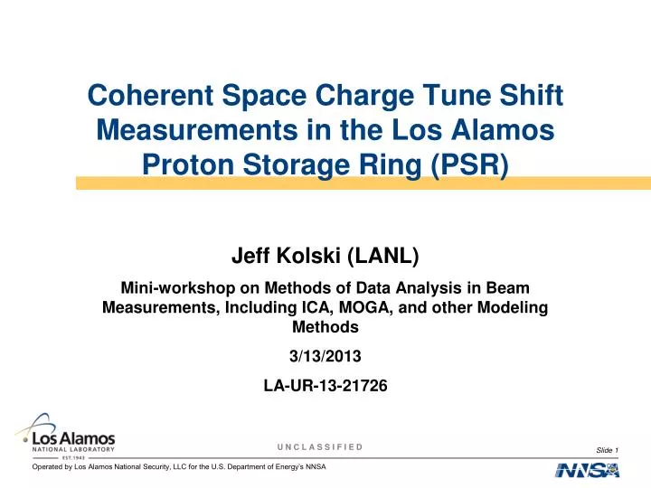 coherent space charge tune shift measurements in the los alamos proton storage ring psr
