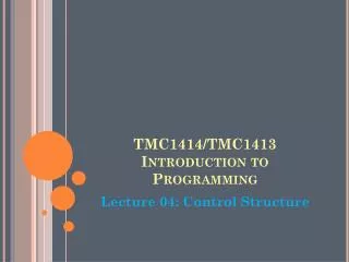 TMC1414/TMC1413 Introduction to Programming
