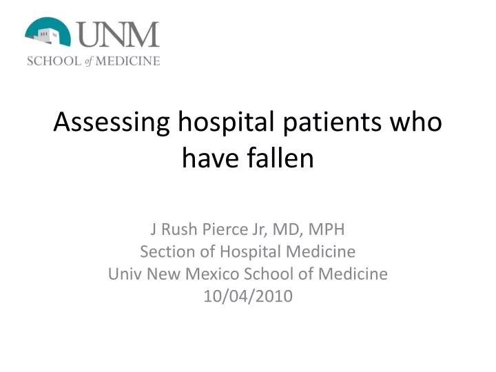assessing hospital patients who have fallen