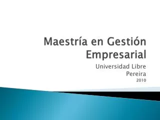 maestr a en gesti n empresarial