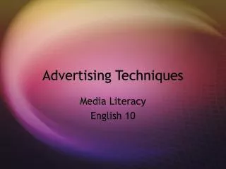 Advertising Techniques