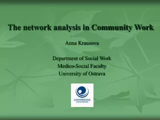 The network analysis in Community Work