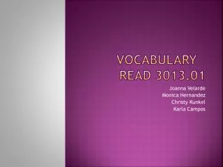 Vocabulary	 READ 3013.01