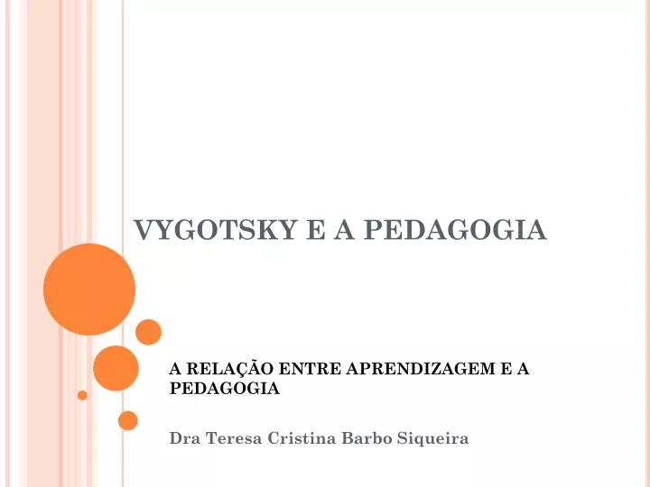 vygotsky e a pedagogia