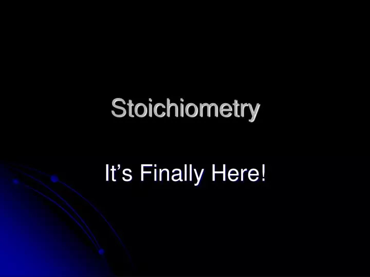 stoichiometry