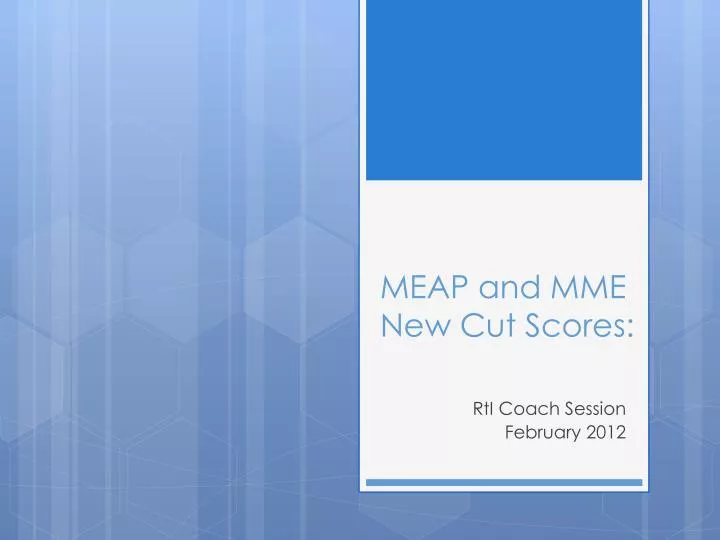meap and mme new cut scores
