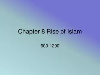 chapter 8 rise of islam