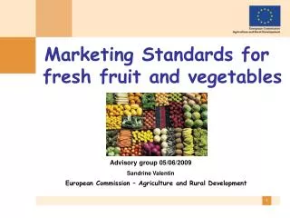 Marketing Standards for fresh fruit and vegetables