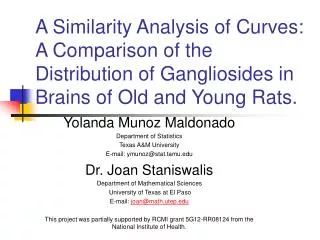 Yolanda Munoz Maldonado Department of Statistics Texas A&amp;M University E-mail: ymunoz@stat.tamu
